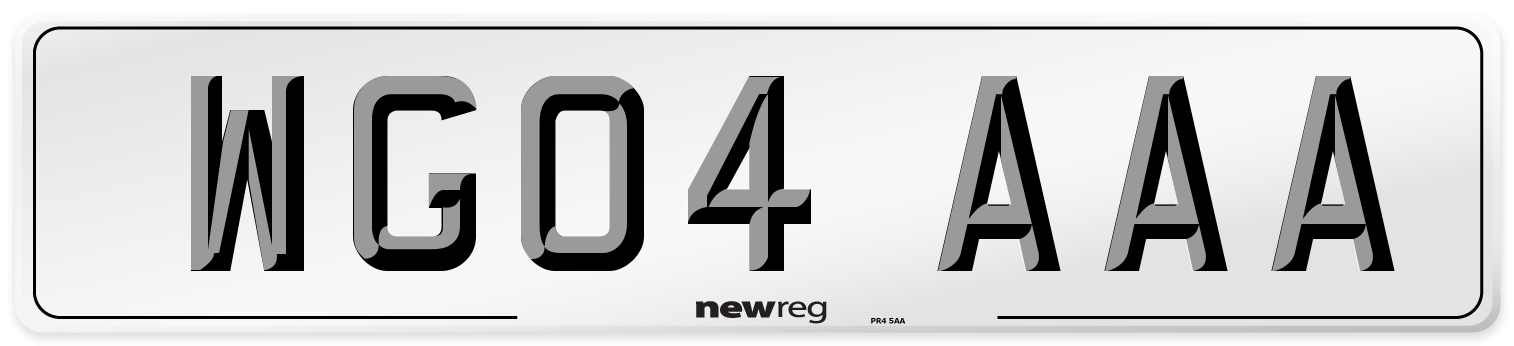 WG04 AAA Number Plate from New Reg